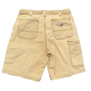 Carhartt Relaxed Fit Canvas Shorts Men's Size 36 Tan Workwear Faded